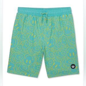 NWT Neff Flipside Smiley Face Graphic Swim Shorts men’s size Large
